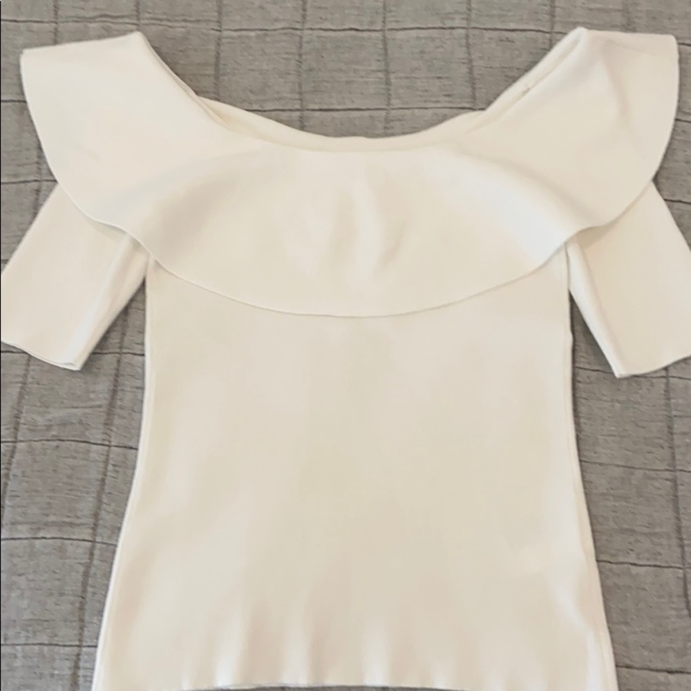 Club Monaco off the should knit top